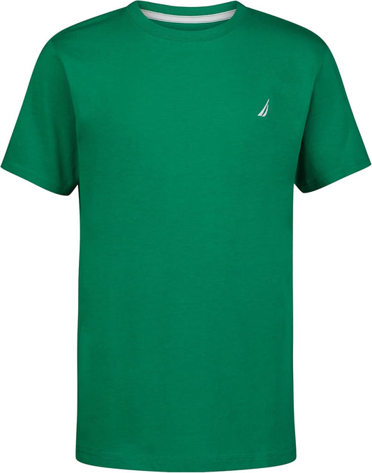 Nautica Boys' Short Sleeve Solid Crew Neck T-Shirt, Soft, Comfortable, Relaxed Fit